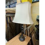 SINGLE BALUSTER KNOPPED COLUMN BALUSTER LAMP AND SHADE