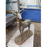 PATINATED METALWORK STAG WITH REPAIR TO ANTLERS