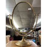 BRASS OVAL TOILET MIRROR