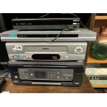 SONY CD PLAYER AND VIDEO CASSETTE RECORDER AND HUMAX FREEVIEW BOX