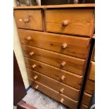 PINE TWO OVER FIVE CHEST OF DRAWERS