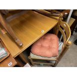 PINE EFFECT EXTENDING DINING TABLE WITH FOUR MATCHING CHAIRS