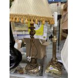 BRASS REEDED COLUMN LAMP,