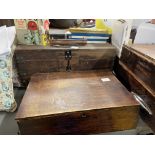 FIVE WOODEN TOOL BOXES INCLUDING STANLEY PLANES, ELECTRIC FITTINGS, PIFCO LAMP, SWAN TOASTER, ETC.