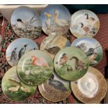 ELEVEN THE DANBURY MINT LIMITED EDITION COLLECTORS PLATES 'WATERBIRDS' INCLUDING MUTE SWAN,