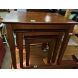 NEST OF THREE MAHOGANY TABLES