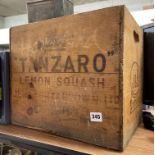 TANZARO LEMON SQUASH VINTAGE ADVERTISING CRATE