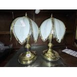 PAIR OF BRASS LAMPS