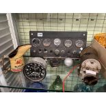 ASSORTMENT OF VINTAGE MOTOR PARTS INCLUDING MASERATI OIL CAP, FERRARI DEANO GEAR KNOB,