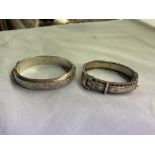 TWO SILVER BANGLES 1.