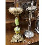 ART DECO CHROME CIGARETTE STAND AND ONE OTHER