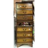 PAIR OF REPDRODUCTION MAHOGANY THREE DRAWER BEDSIDE CHESTS