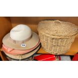 SELECTION OF LADIES DRESS HATS AND ONE IN HEXAGONAL HATBOX