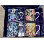 LEONARDO COLLECTION WILLIAM MORRIS SET OF FOUR FINE CHINA MUGS