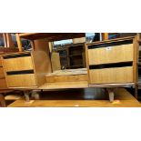 MERRY DEW MID 20TH CENTURY STEPPED SQUARE SECTION DRESSING TABLE