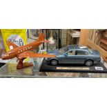 MAISTO MODEL OF JAGUAR S TYPE CAR AND MODEL AEROPLANE