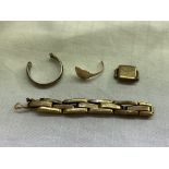 9CT GOLD PART RING, PART WATCH STRAP,