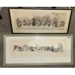 LITHOGRAPH PRINT OF THE CARICATURE OF DOGS ON TOUR AND LIMITED EDITION NUMBERED PRINT BY GELDART