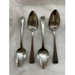 FOUR GEORGE III TE SPOONS LONDON MAKER T.W AND J.