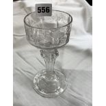 ANTIQUE ETCHED SILISIAN STYLE GOBLET