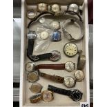 TRAY OF MISCELLANEOUS GENTS WRIST WATCHES AS FOUND