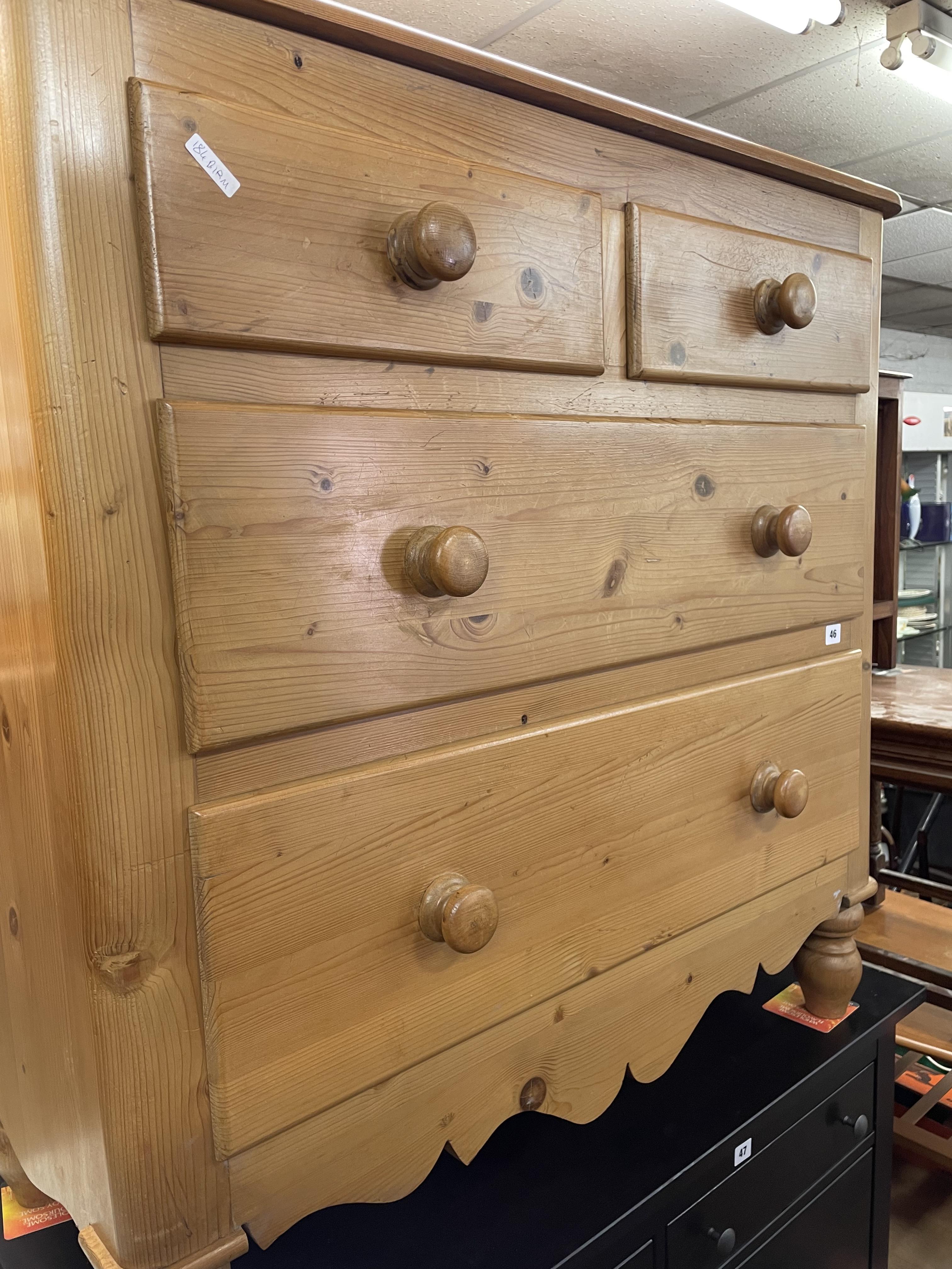 VICTORIAN WAX PINE TWO OVER TWO DRAWER CHEST - Image 3 of 5