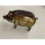 BIRMINGHAM SILVER NOVELTY PIN CUSHION IN FORM OF A PIG