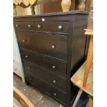 BLACK ASH TALL TWO OVER FOUR DRAWER CHEST