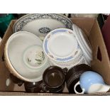 BOX - MIXING BOWL, VARIOUS PLATES, JOHNSON BRO DESERT BOWLS,