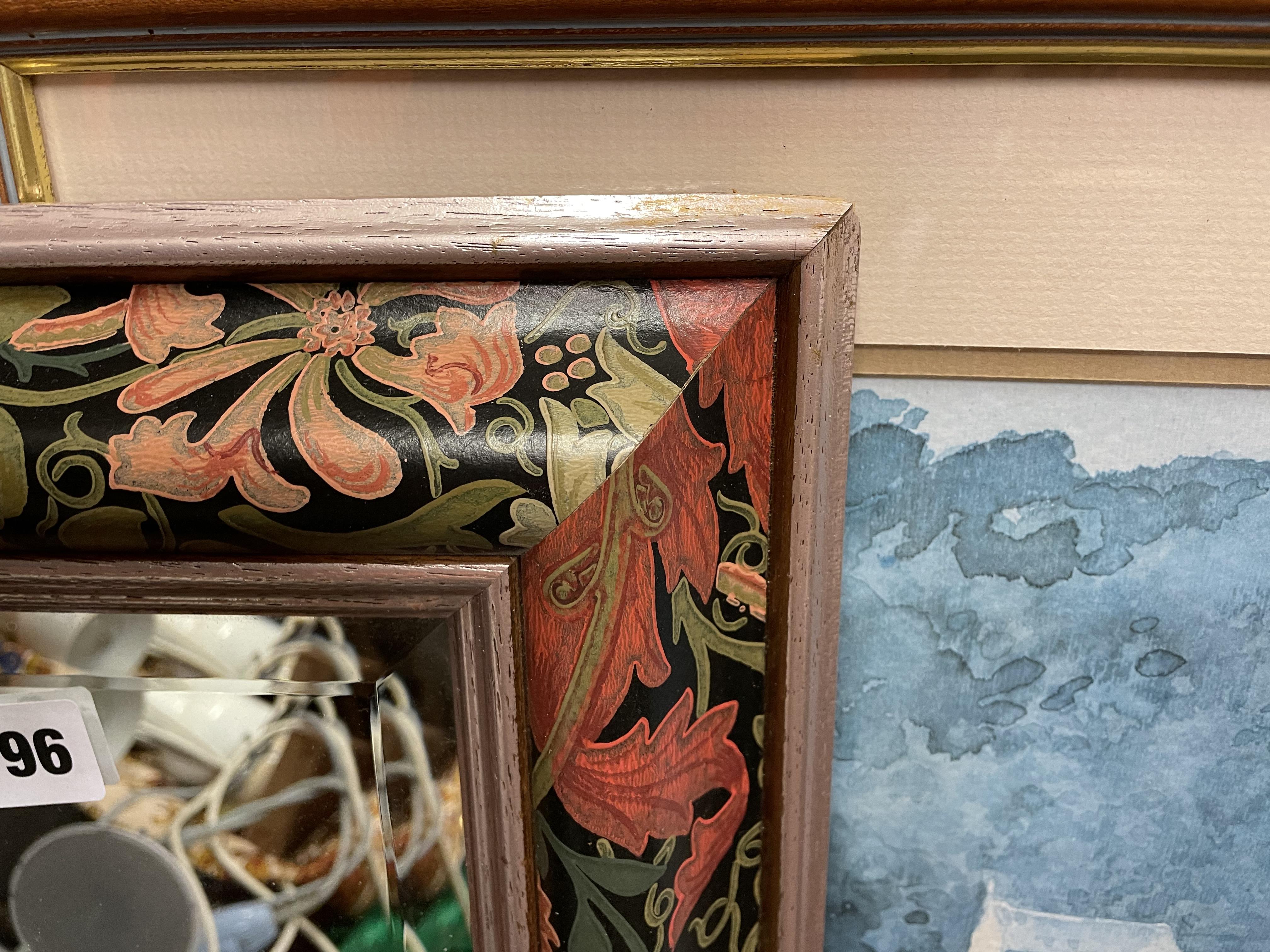 FRAMED AND GLAZED PRINT OF PORTOFINO AND WILLIAM MORRIS INSPIRED FRAMED MIRROR AND SMALL WATER - Image 2 of 3