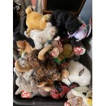 BOX CONTAINING SOFT TOYS INCLUDING BEANIE BABIES AND PROMOTIONAL PLUSHIES