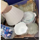 TWO BOXES OF ASSORTED GLASSWARE AND CHINA