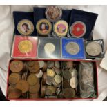 VINTAGE HOLIDAY SAVINGS BOX OF PRE DECIMAL GB COINS,