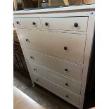 WHITE ASH TALL TWO OVER FOUR DRAWER CHEST