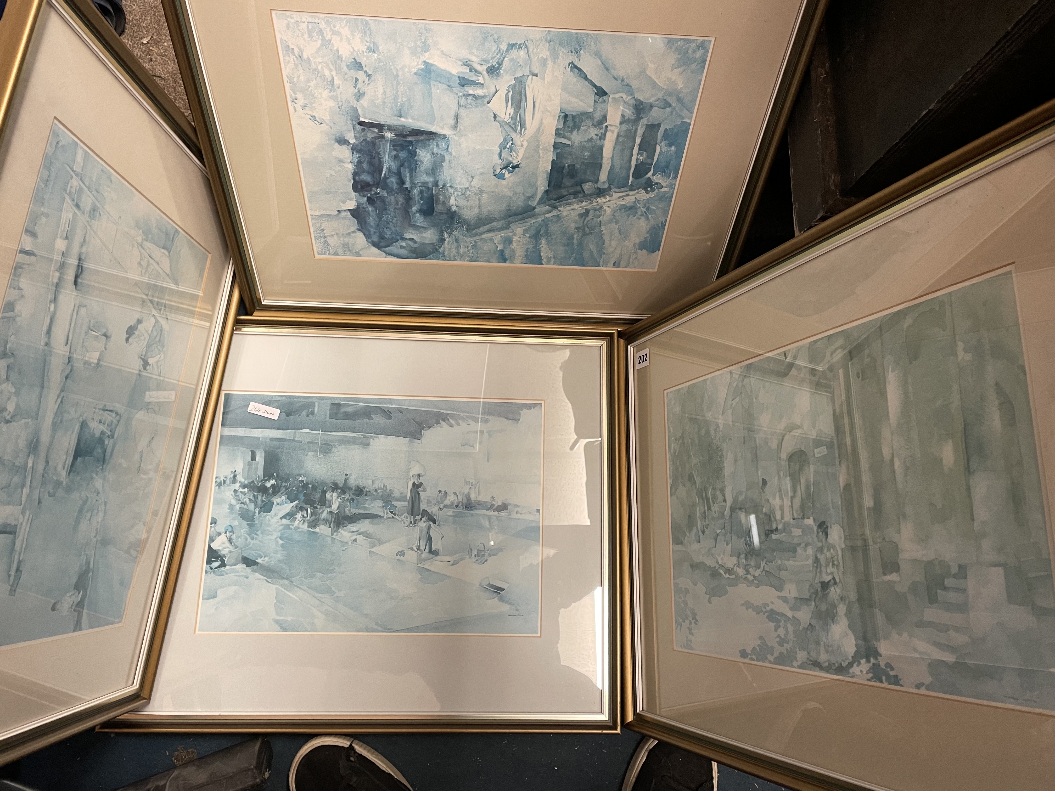 SET OF FOUR WILLIAM RUSSELL FLINT PRINTS FRAMED AND GLAZED