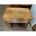 EASTERN HARD WOOD AND BRASS INLAID WIRE WORK TABLES