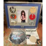 LIMITED EDITION HAND NUMBERED CD PLAQUE NUMBERED 001/500 BONJOVI AND PICTURE DISK