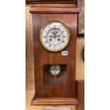 MAHOGANY CASED PENDULUM WALL CLOCK WITH BROCOT ESCAPEMENT