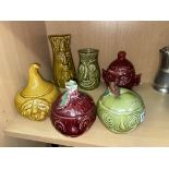 SYLVAC VEGETABLE AND FRUIT JARS AND COVERS AND VASES