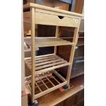 BEECH MOBILE KITCHEN TROLLEY