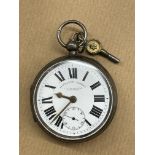 BIRMINGHAM CASED SILVER POCKET WATCH IMPROVE PATENT C.B.