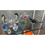 MURANO AND BOHEMIAN DECORATIVE GLASSWARE INC. LEAPING DOLPHINS, TERRIER, GONDOLA, ETC.