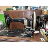 VINTAGE SEWING MACHINE IN WALNUT CASE