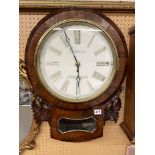 19TH CENTURY DROP DIAL CASED WALL CLOCK DIAL SIGNED C.