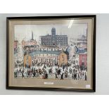 PRINT VE CELEBRATION AFTER LS LOWRY FRAMED AND GLAZED 58CM X 44 CM