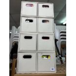 FOUR STACKABLE CREAM TWO DRAWER CHESTS