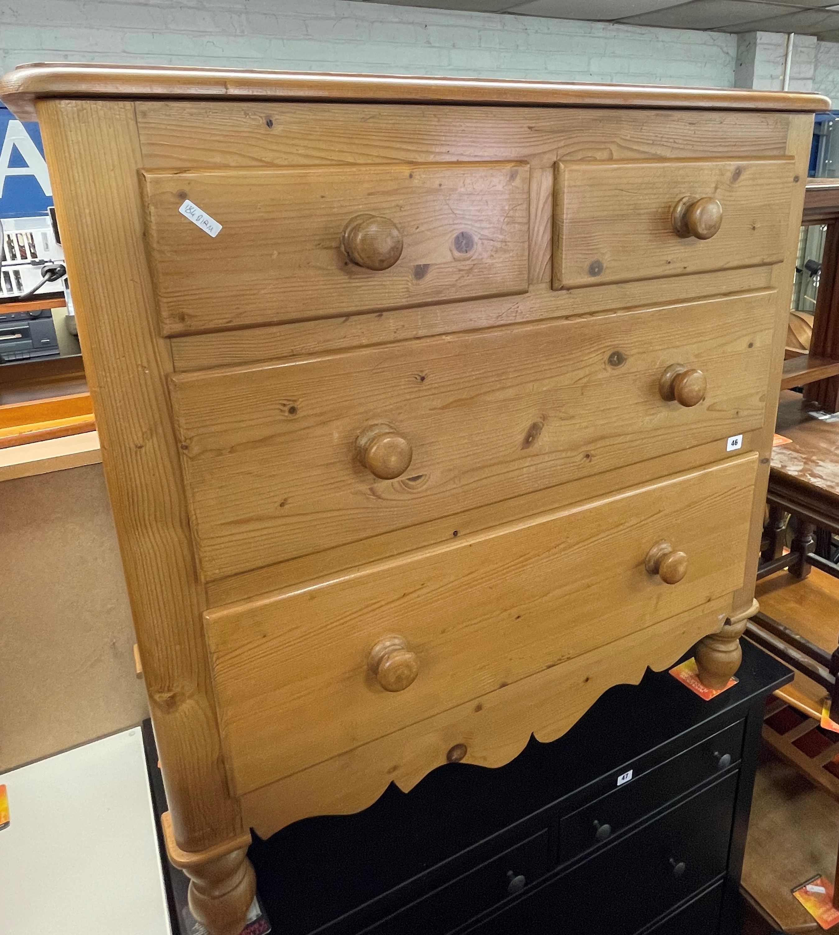 VICTORIAN WAX PINE TWO OVER TWO DRAWER CHEST - Image 2 of 5