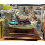 CASED SCALE MODEL OF FISHING TRAWLER