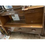 OAK GLAZED CABINET A/F