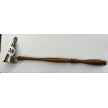 BIRMINGHAM SILVER CANDLE SNUFFER WITH TURNED WOODEN HANDLE